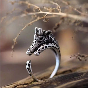 Adjustable Pewter Giraffe Ring